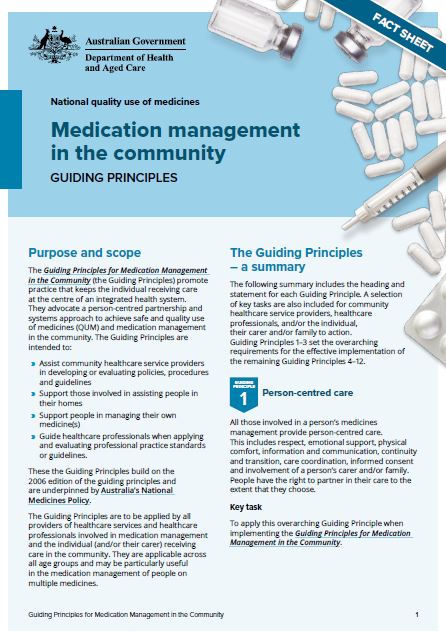 Cover image for the Fact sheet Medication management in the community