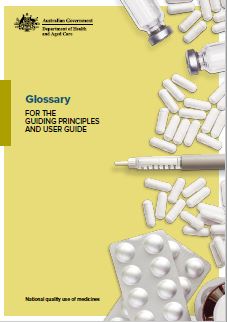 Cover page glossary for the guiding principles and user guide