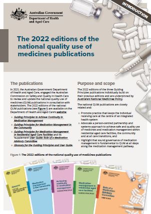 Cover image for the 2022 editions of the national quality use of medicines publications