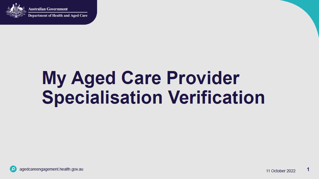 Upcoming changes to specialisation verification webinar slides – 11 October 2022