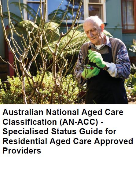 Specialised Status Guide for Residential Aged Care Approved Providers cover image