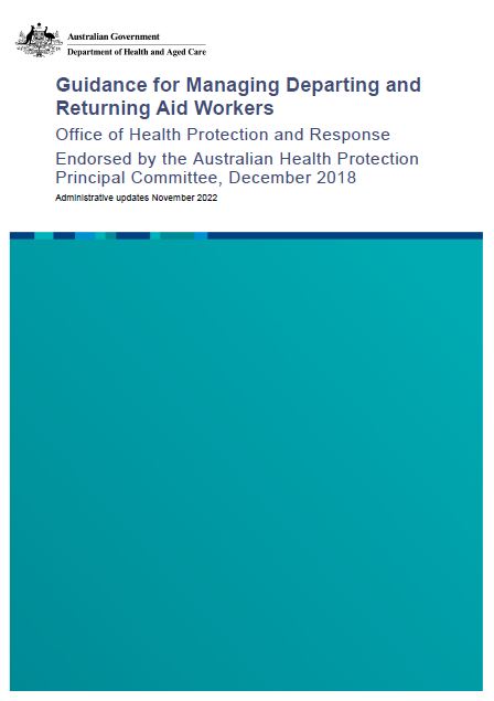 Cover page Guidance for managing departing and returning aid workers