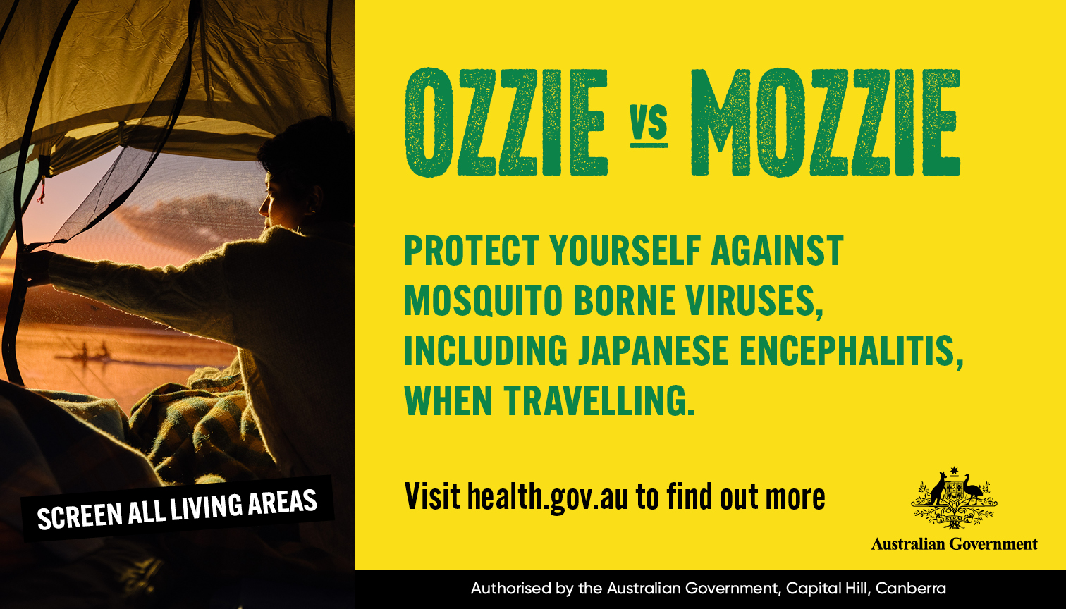Ozzie vs Mozzie screen all living areas Australian Government Department of Health and Aged Care