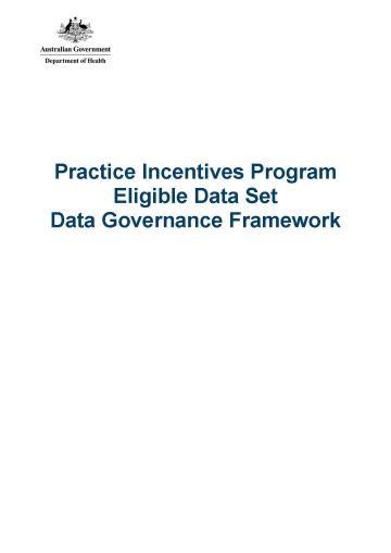 Cover image for Practice Incentives Program – Eligible Data Set governance framework