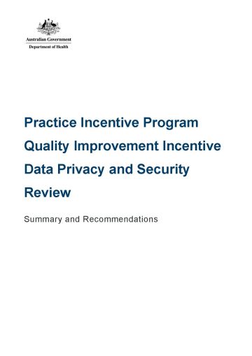 Cover image for Practice Incentives Program Quality Improvement Incentive – Data privacy and security review