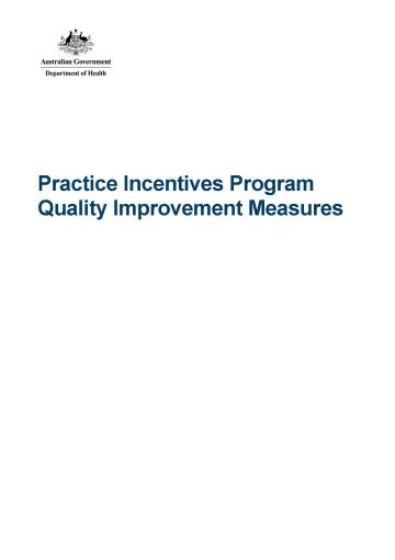 Cover image for Practice Incentives Program – Quality improvement measures