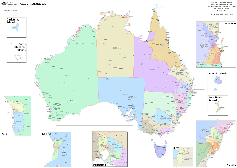 PHN National wall map