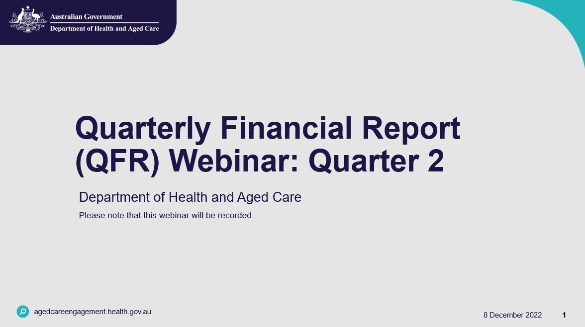 Quarterly Financial Report webinar slides