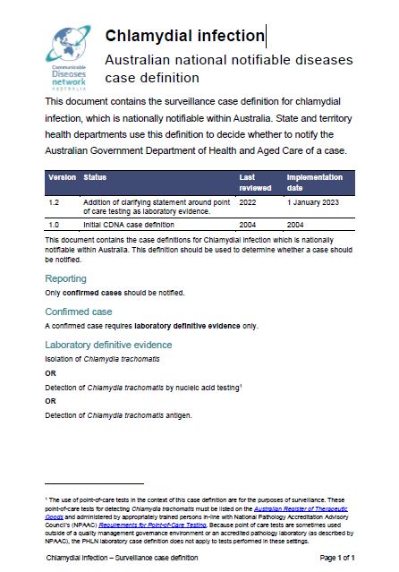 Cover page Chlamydial infection