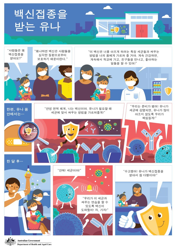 백신접종을 받는 유나