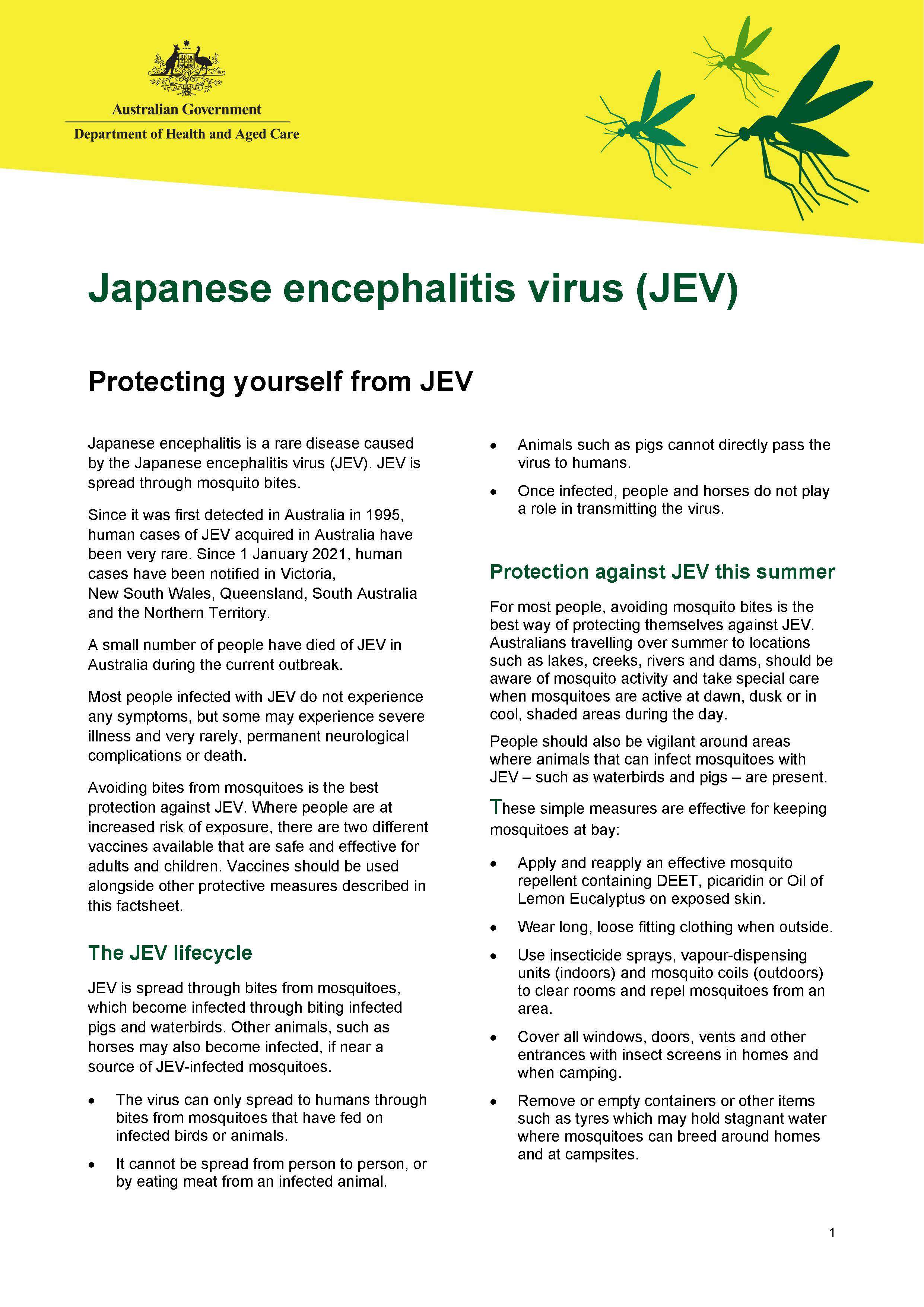 Japanese encephalitis virus – Protecting Australians from JEV 
