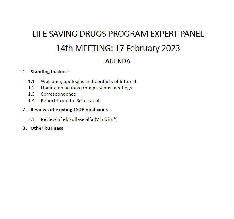 Cover page for LSDP Meeting Agenda 17 February 2023