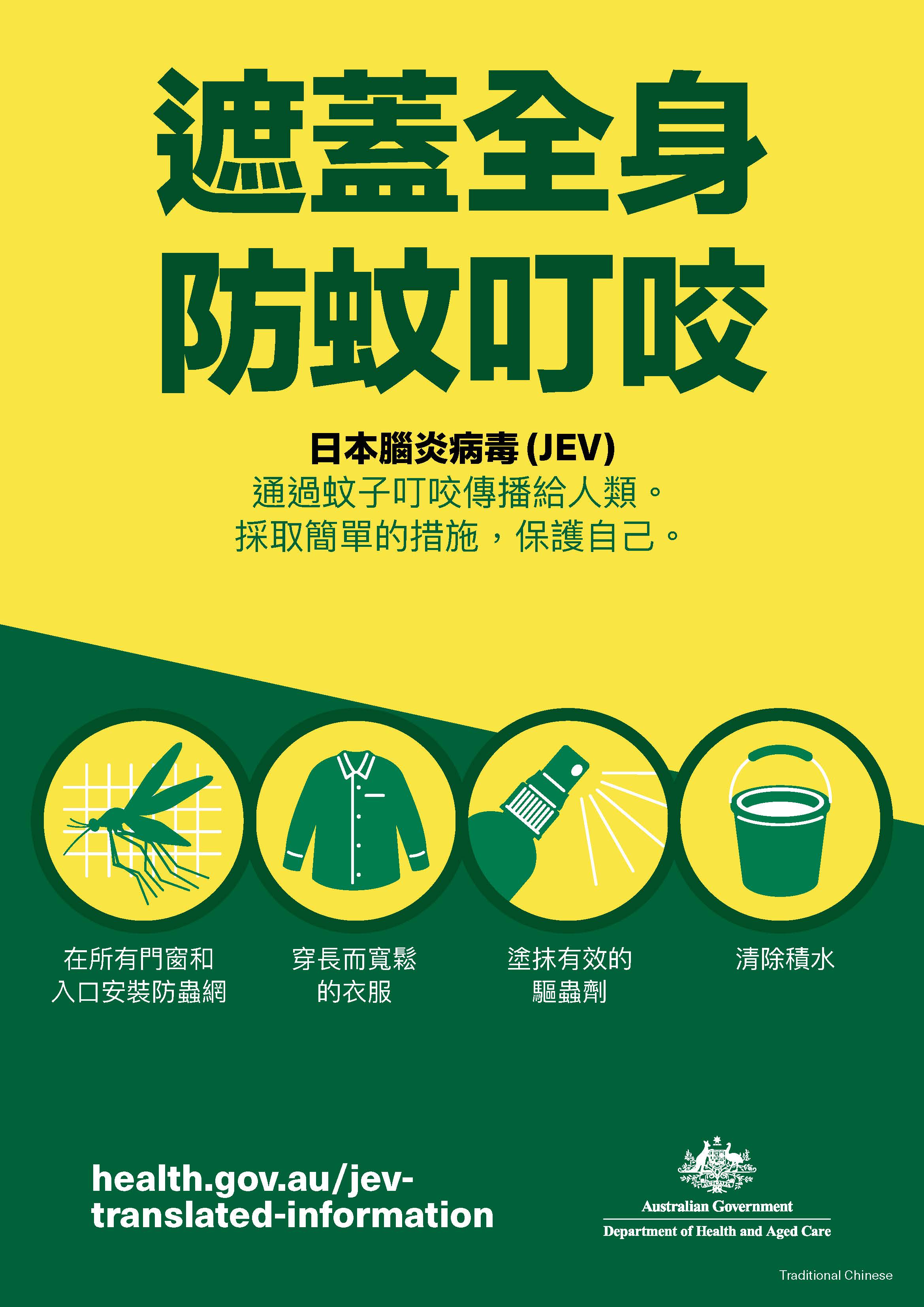 遮蓋全身 防蚊叮咬