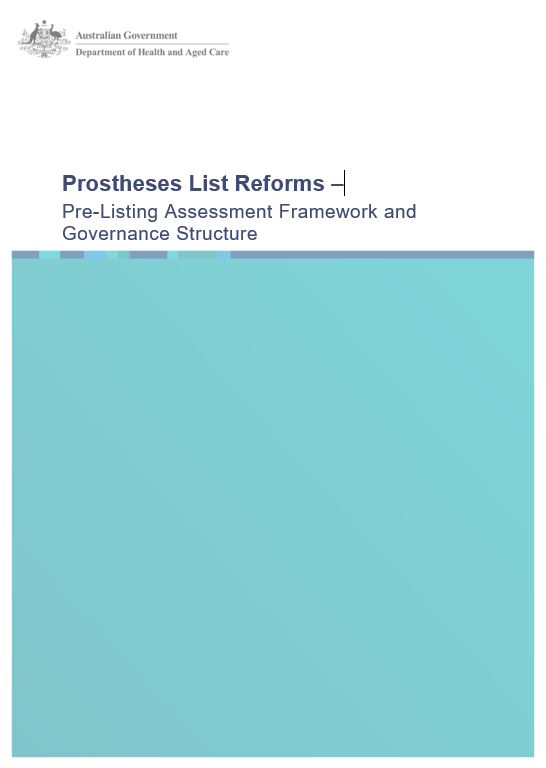 Cover page Pre-listing Assessment framework and Governance structure