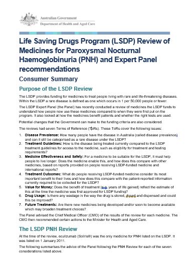 Review summary and Expert Panel recommendations for consumers
