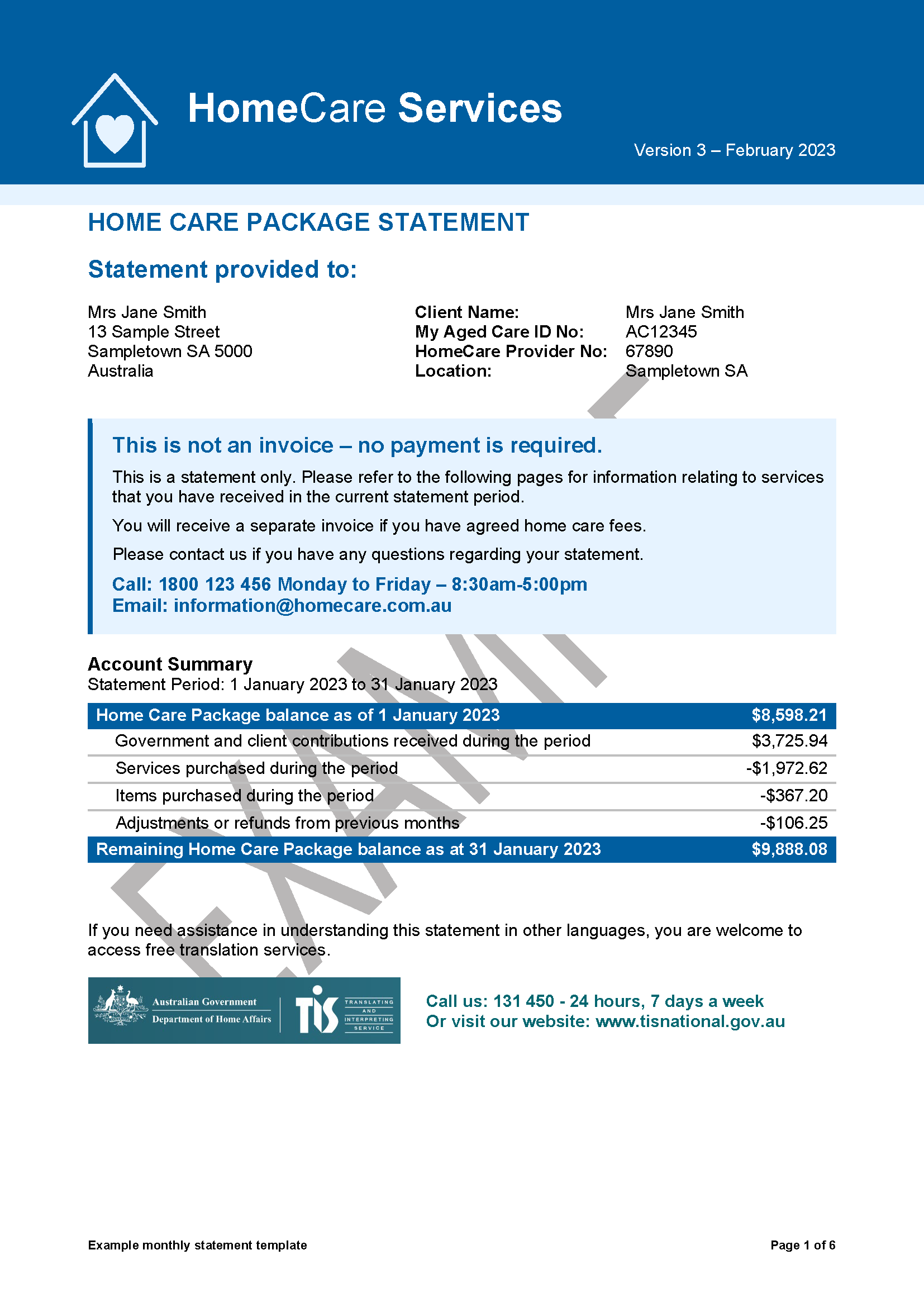 Monthly Financial Statement Template