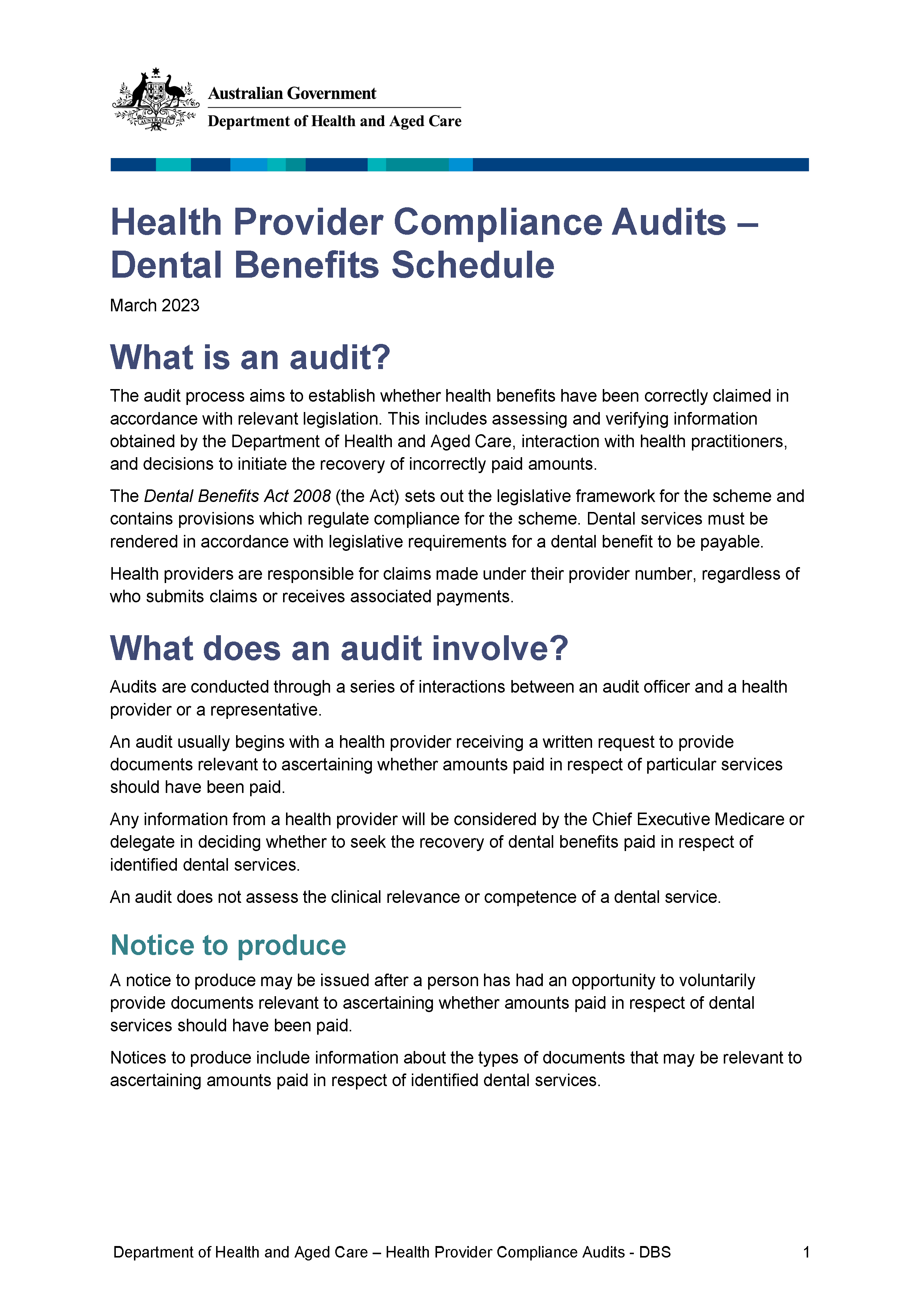 About the Medicare Benefits Schedule (MBS) audit process