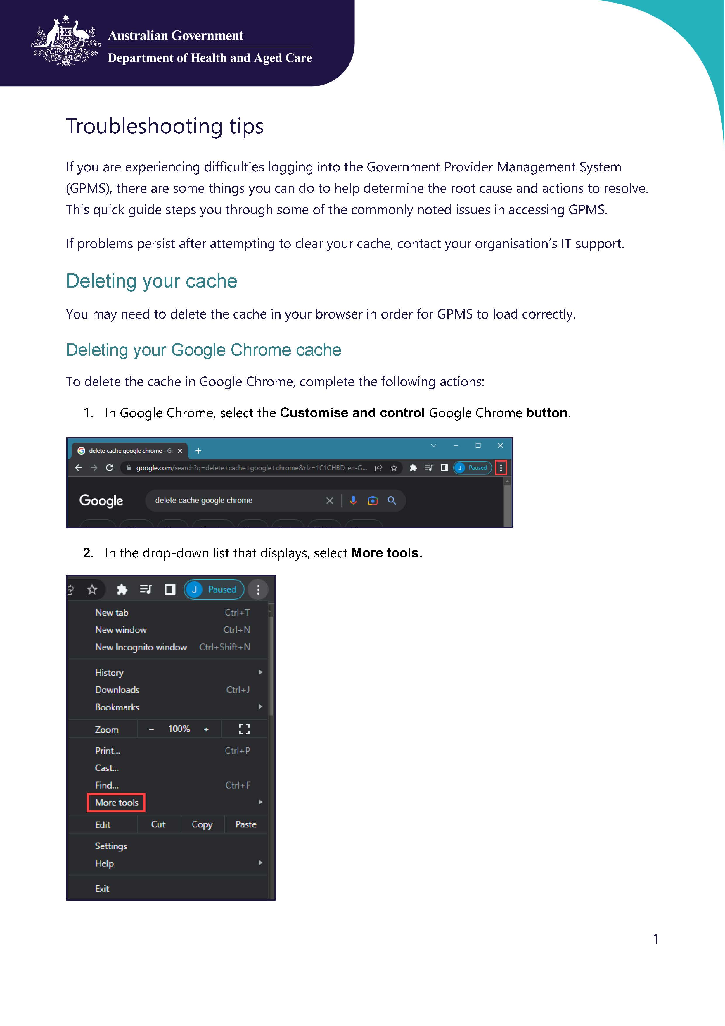 Government Provider Management System – Quick reference guide – Troubleshooting tips
