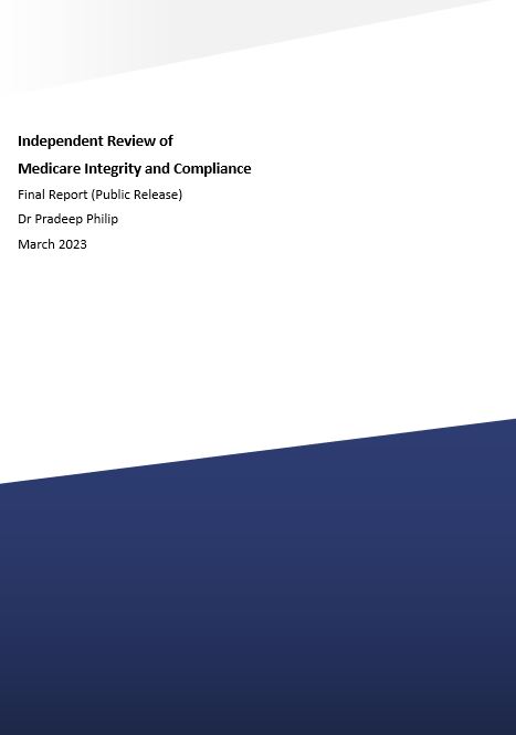 Cover page Independent Review of Medicare Integrity and Compliance
