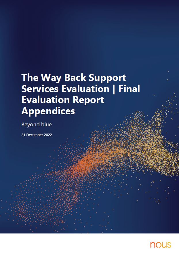 Cover page The Way Back Support Services Evaluation – Appendices