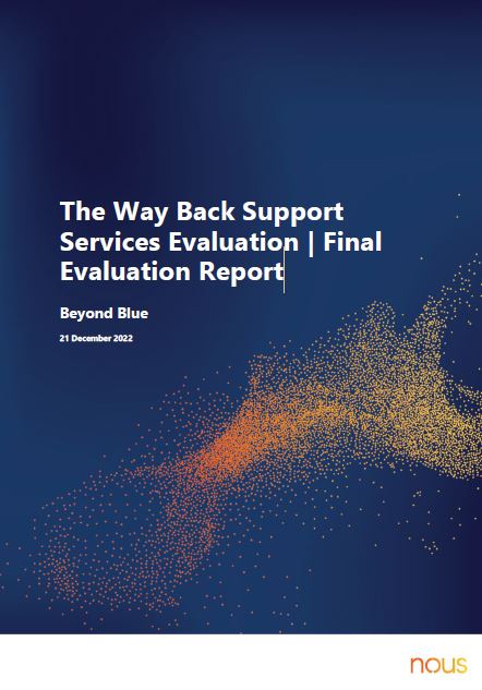 Cover page The Way Back Support Services Evaluation – Final report