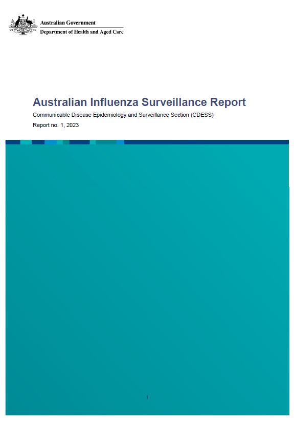 The fortnightly Australian Influenza Surveillance Report (AISR) includes information about influenza activity, severity, impact, at-risk populations, virology, and vaccine match and effectiveness. It also gives year-to-date data and comparisons. 