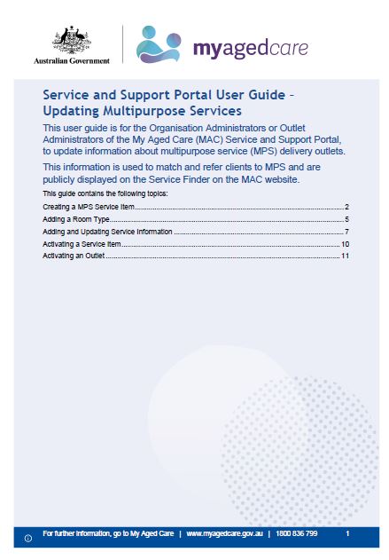 Cover page Service and support portal user guide – Updating multipurpose services