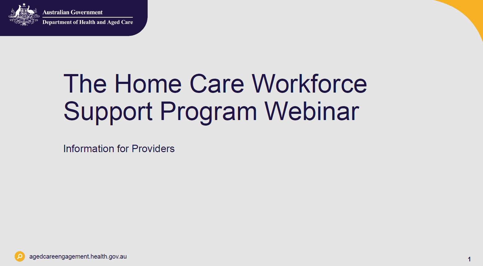 Presentation slides – Supporting VIC and TAS home care providers to recruit and train personal care workers