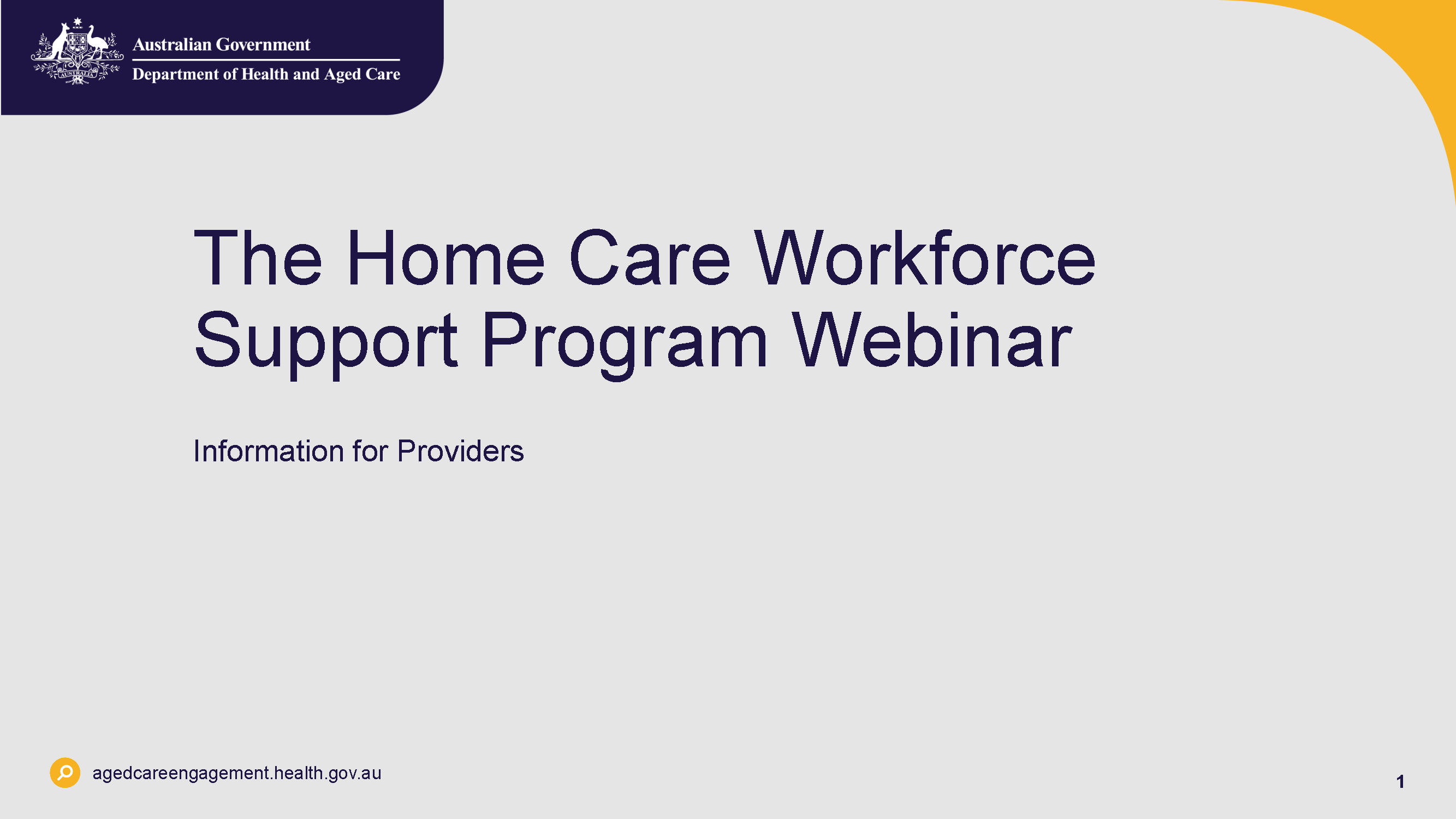 Presentation slides – Supporting WA home care providers to recruit and train personal care workers