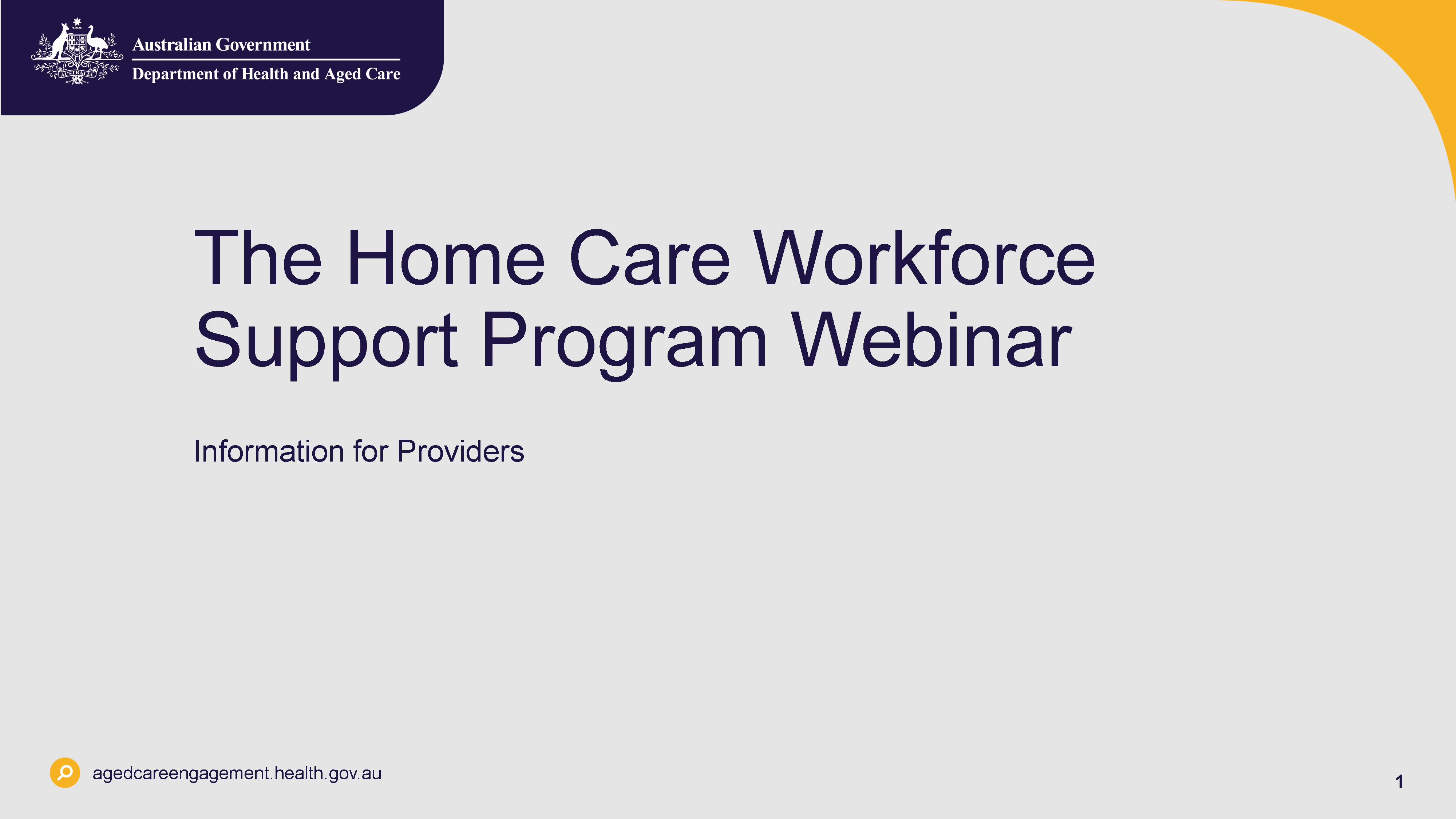 Slide presentation – Supporting SA and NT home care providers to recruit and train personal care workers