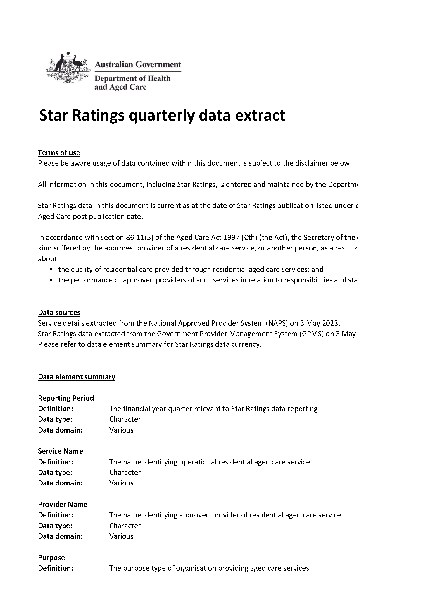 Star Ratings quarterly data extract - FY2022-23 Quarter 2