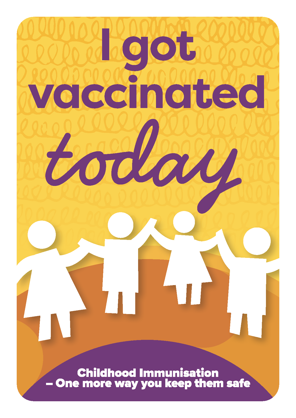 Vaccination milestone card – I got vaccinated today