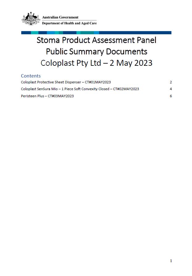 Coloplast Public Summary Document Collection - May 2023