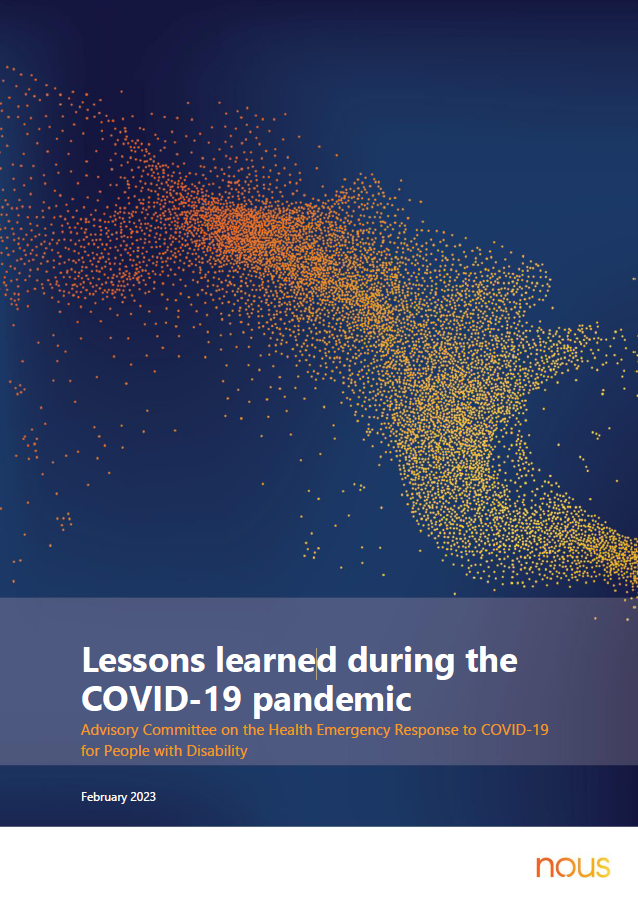 Lessons learned during the COVID-19 pandemic – Advisory Committee on the Health Emergency Response to COVID-19 for People with Disability