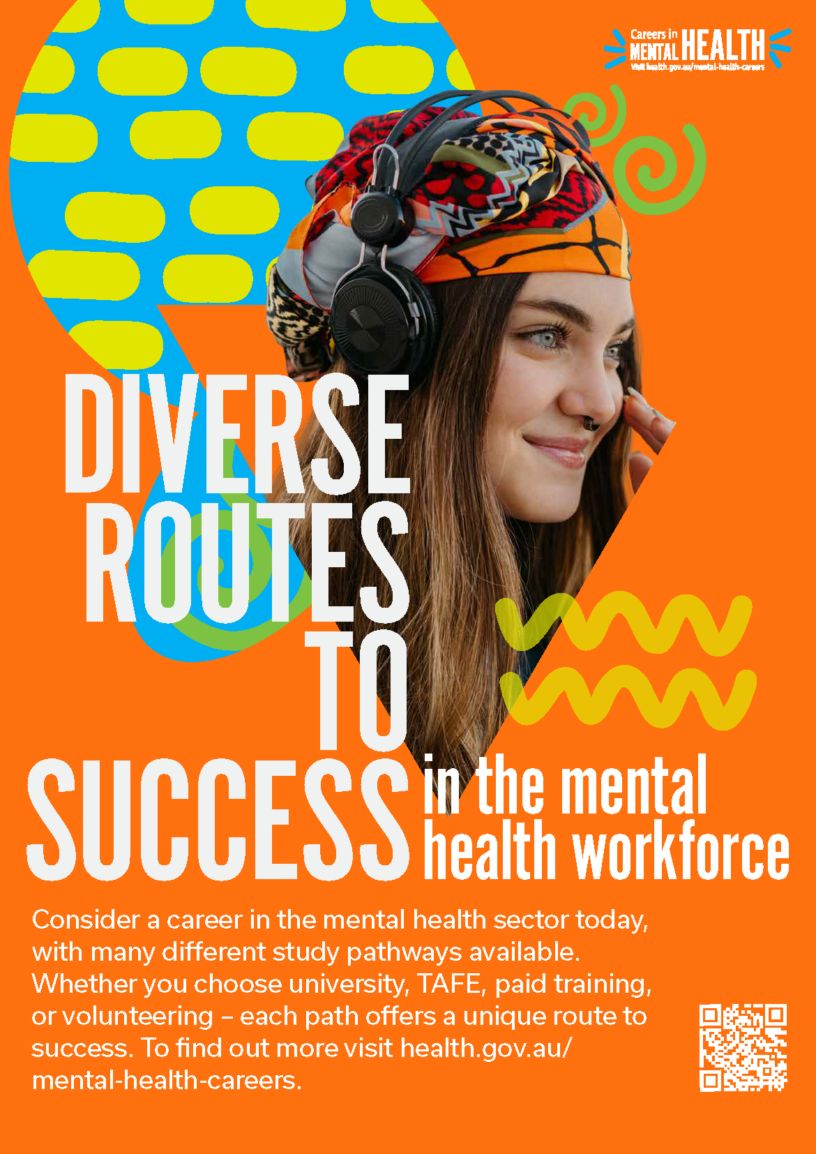 Mental health careers – Poster – Diverse routes to success