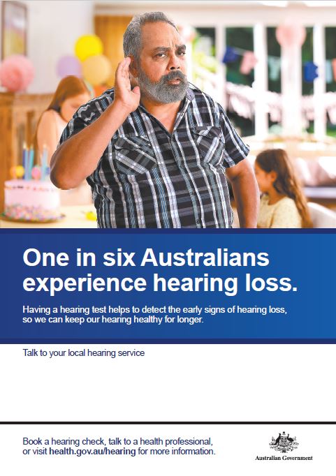 One in six Australians experience hearing loss - poster