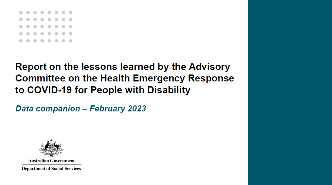 Report on the lessons learned by the Advisory Committee on the Health Emergency Response to COVID-19 for People with Disability – Data companion