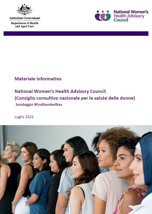 National Women's health advisory council information kit cover image in Italian