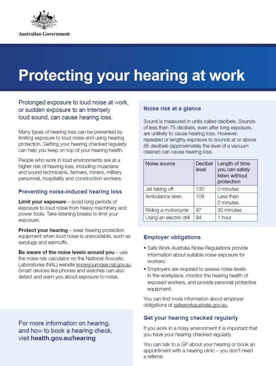 Protect your hearing at work