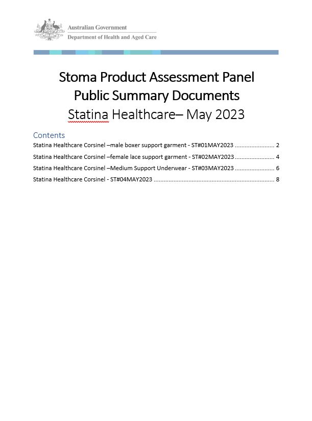 Statina Healthcare Public Summary Document Collection - May 2023 