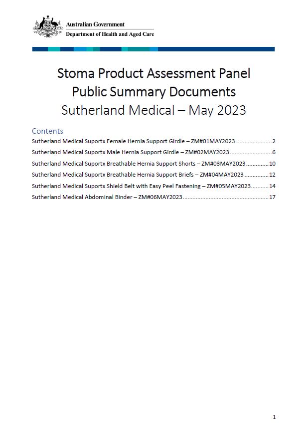 Sutherland Medical Public Summary Document Collection - May 2023 