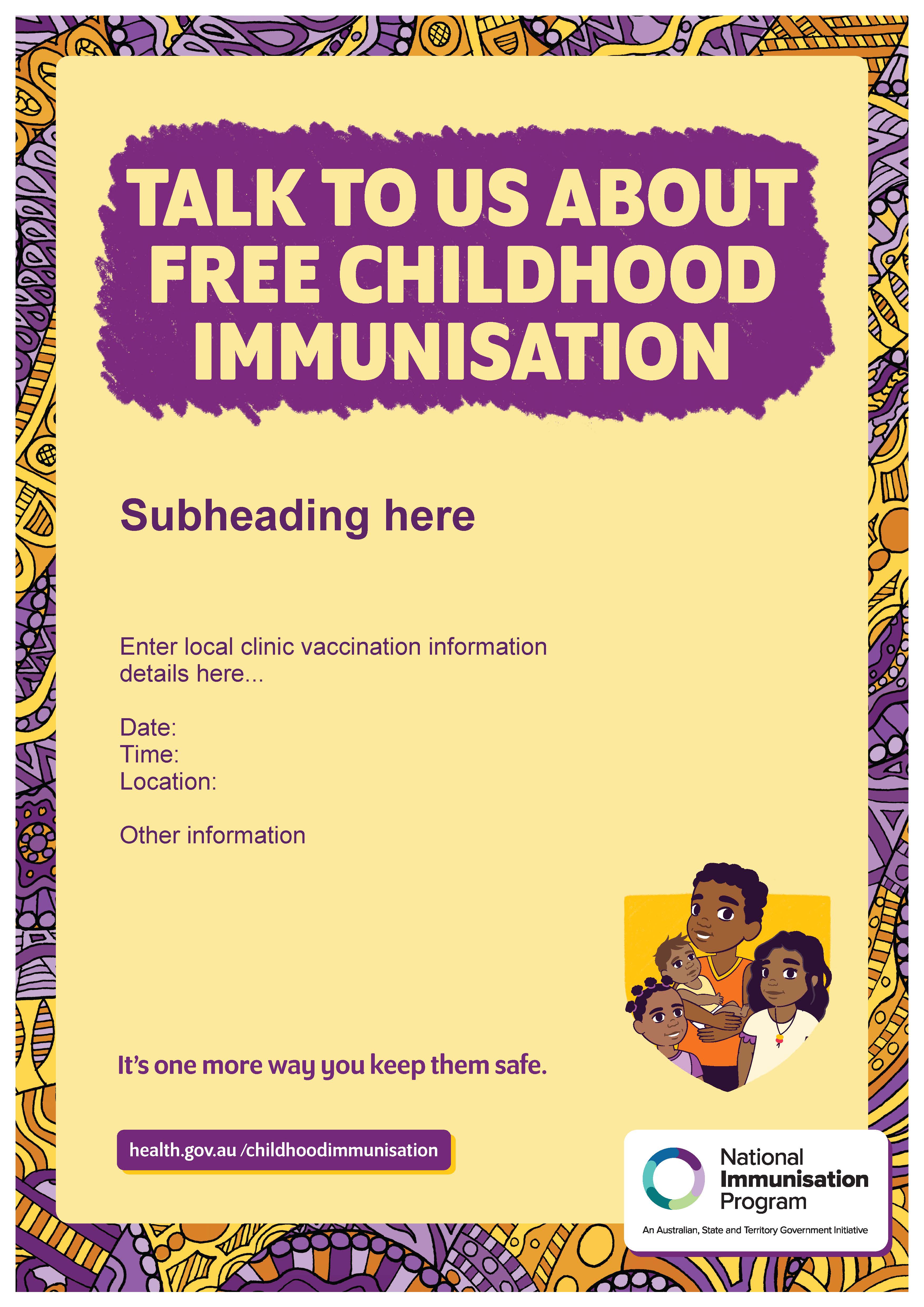 Adaptable Poster Childhood Immunisation Australian Government
