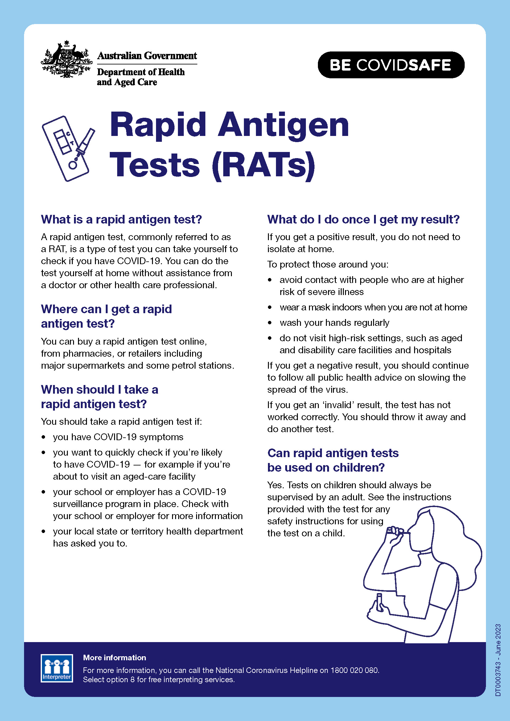 Coronavirus (COVID-19) – Rapid antigen tests