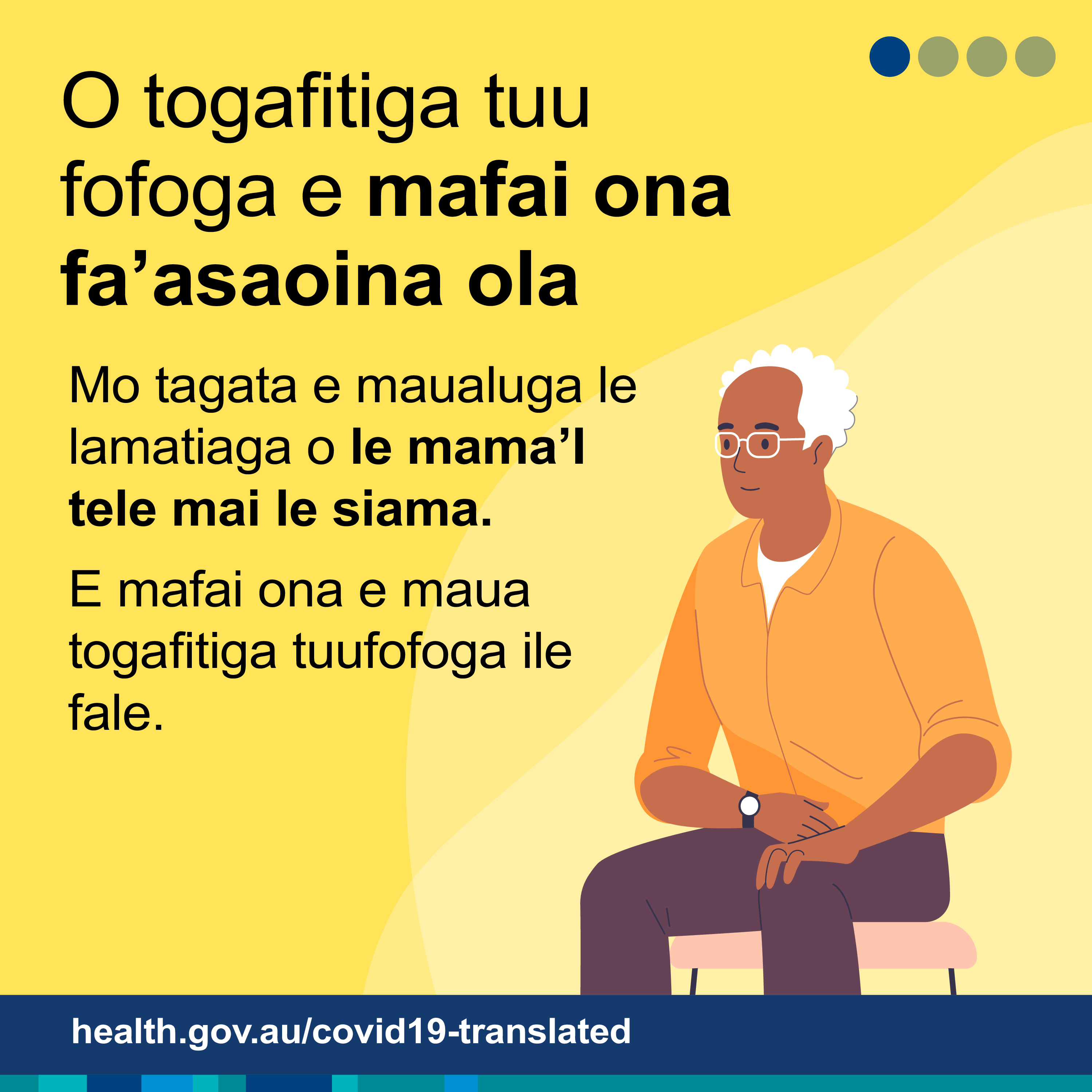 Togafitiga tau fofoga o le COVID-19 e mafai ona fa'asaoina lou ola