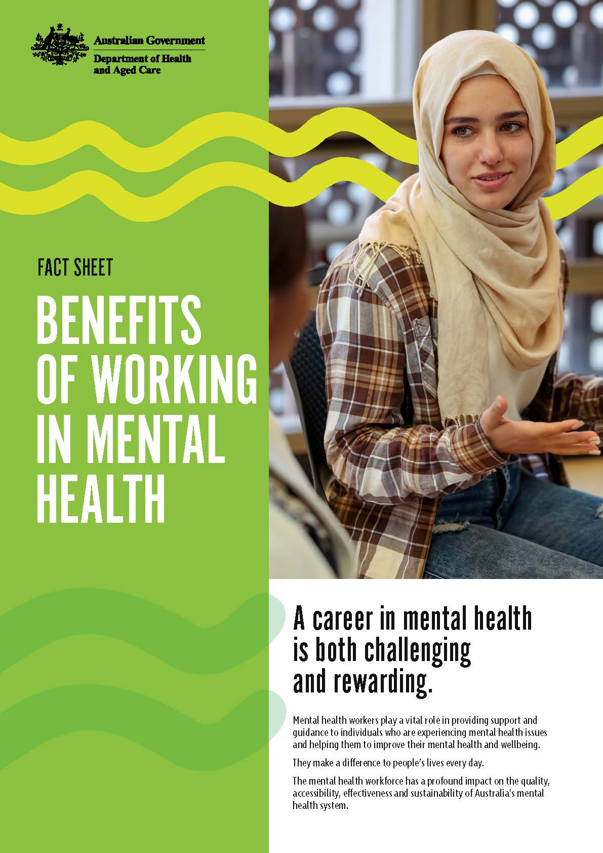 Mental health careers – Fact sheet – Benefits of working in mental health