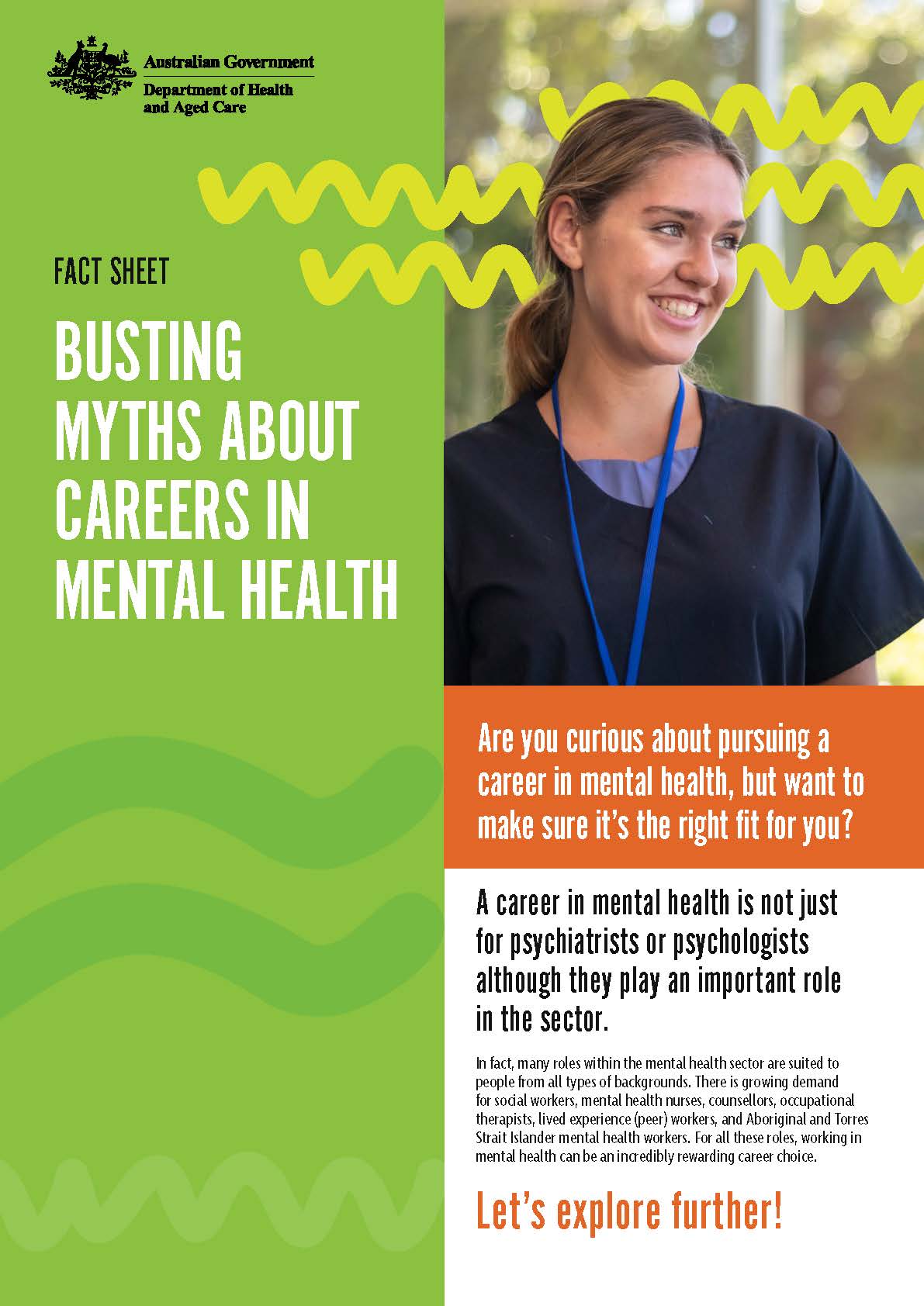 Mental health careers – Fact sheet – Busting myths about careers in mental health
