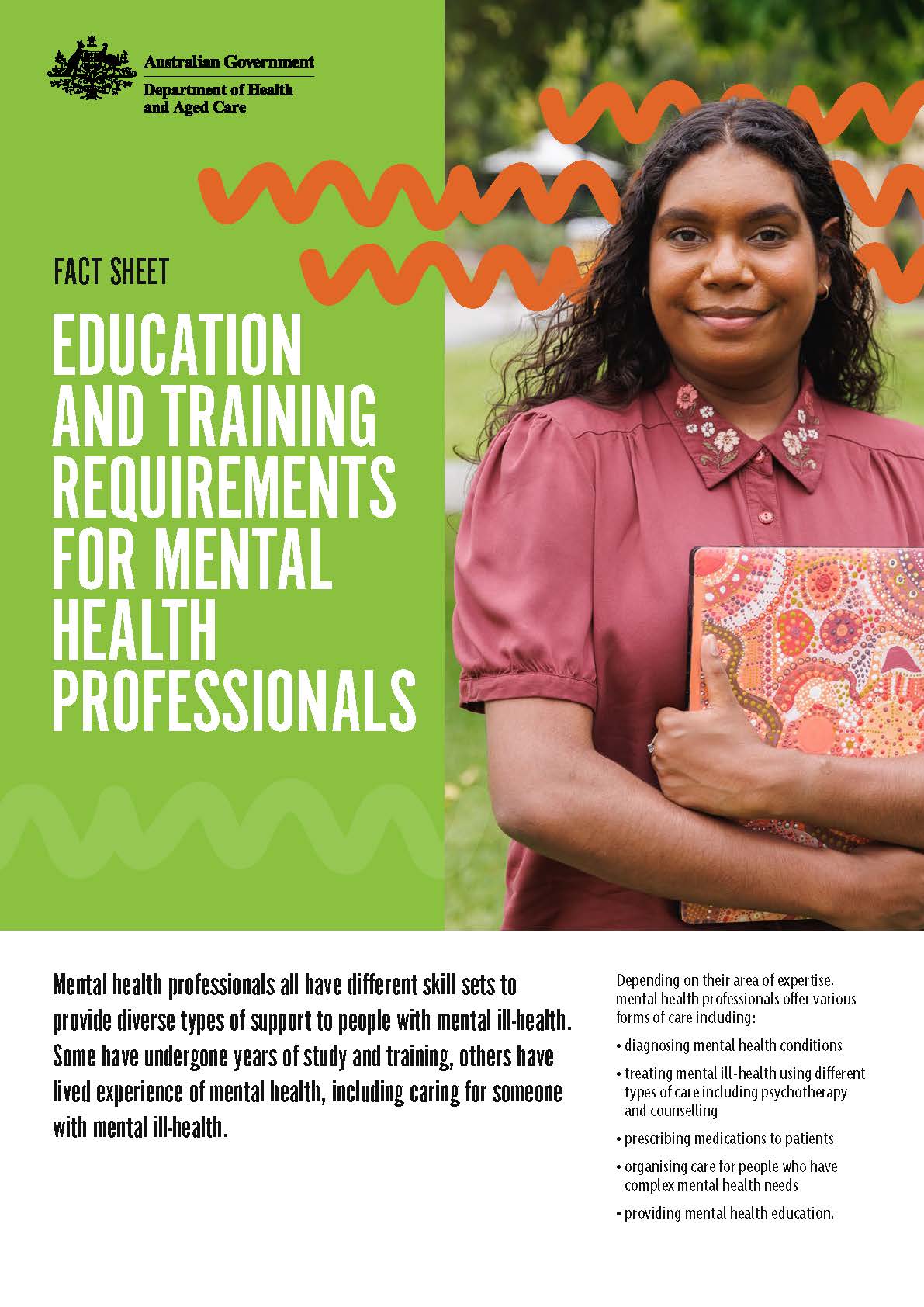 Mental health careers – Fact sheet – Education and training requirements for mental health professionals