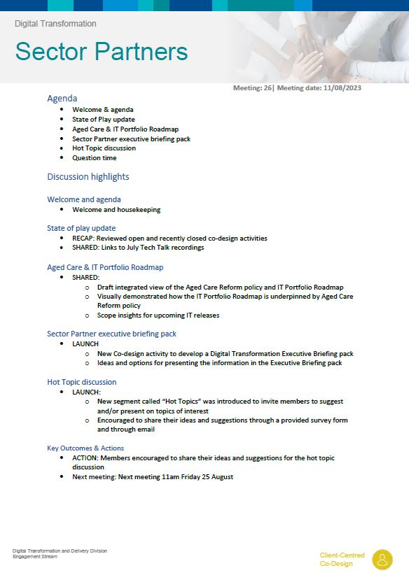 Digital Transformation Sector Partner #26 - Meeting Summary