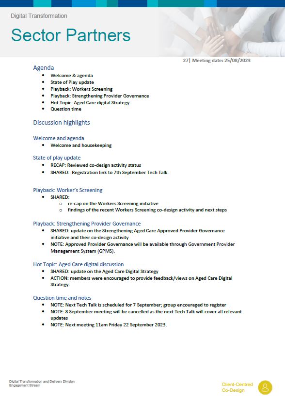 Digital Transformation Sector Partner #27 - Meeting Summary