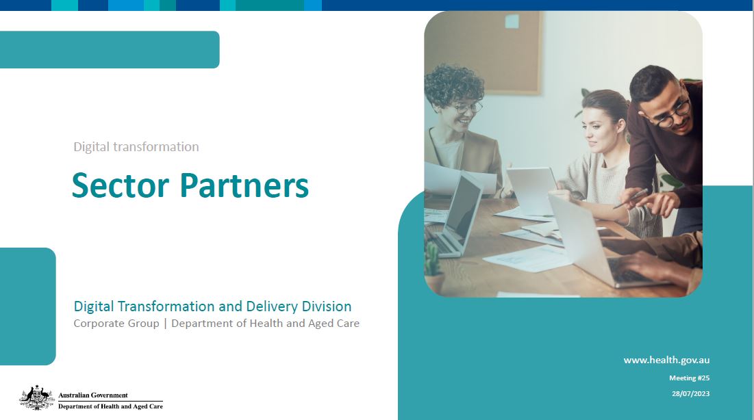 Digital Transformation Sector Partners slide presentation – 28 July 2023